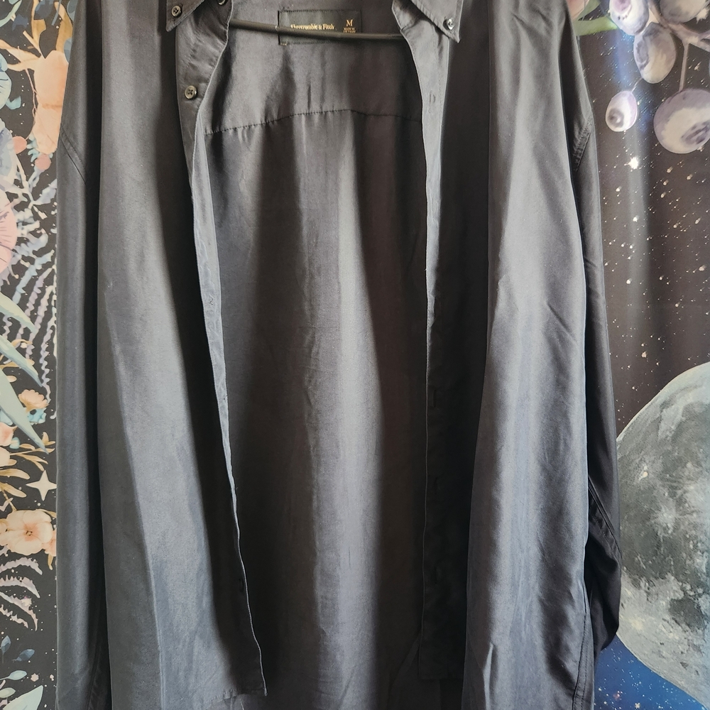 Abercrombie & Fitch Womens Charcoal Button Up Top Size Medium